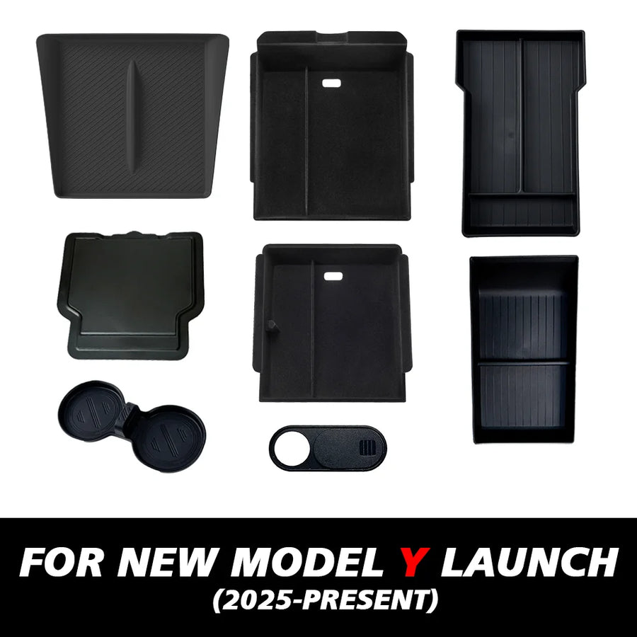 Armrest Upper and Lower Flocking Storage Box Watercup Holder Camera Cover Armrest Box Storage TEKSY