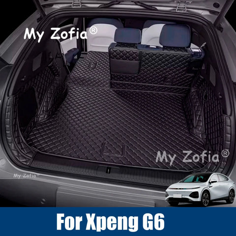 Car trunk mat For Xpeng G6 2024 2025 2026 Car Boot Mat Cargo Protection Leather Trunk Mat Interior Modification Accessories I