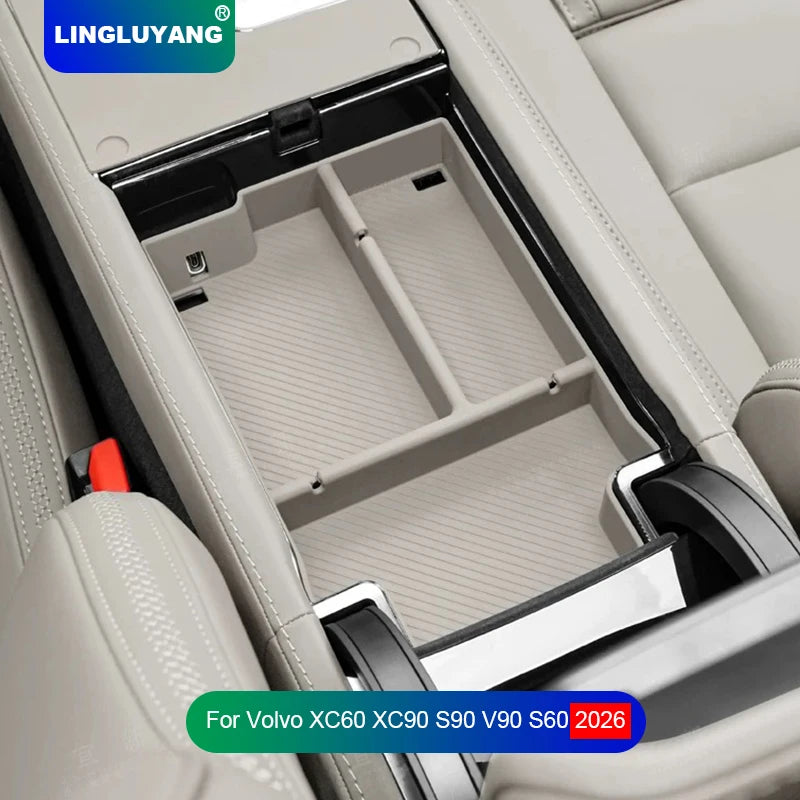 Armrest Storage Organizer for Volvo XC90 XC60 S90 Car Interior Accessory LINGLUYANG