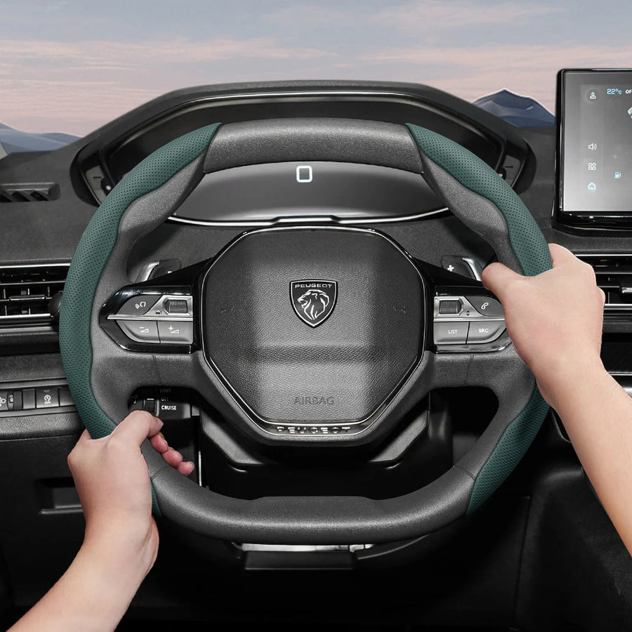 Steering Wheel Cover Breathable Leather Peugeot 3008 Car Interior Accessory Hocasen
