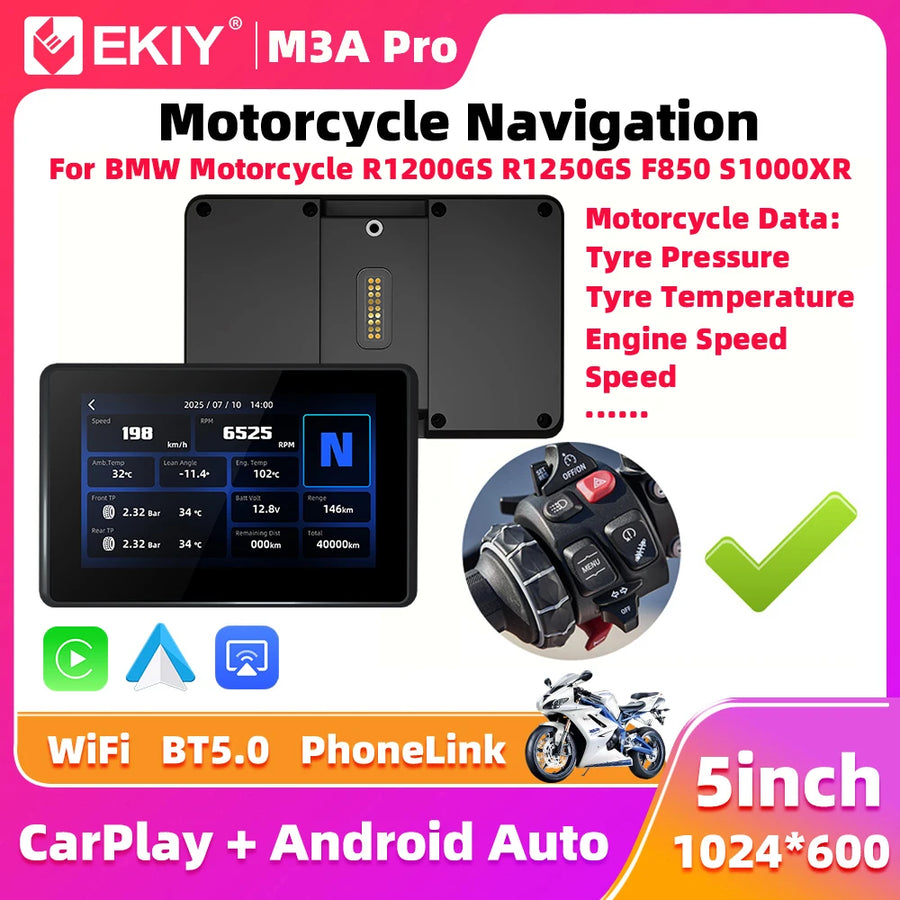 Wireless CarPlay GPS for BMW R1200GS F800 Android Head Unit EKIY