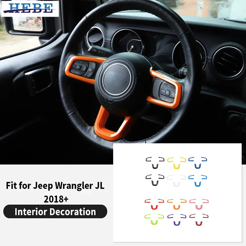Steering Wheel Trim for Jeep Wrangler JL 2018-2024 Car Interior Accessory HEBE