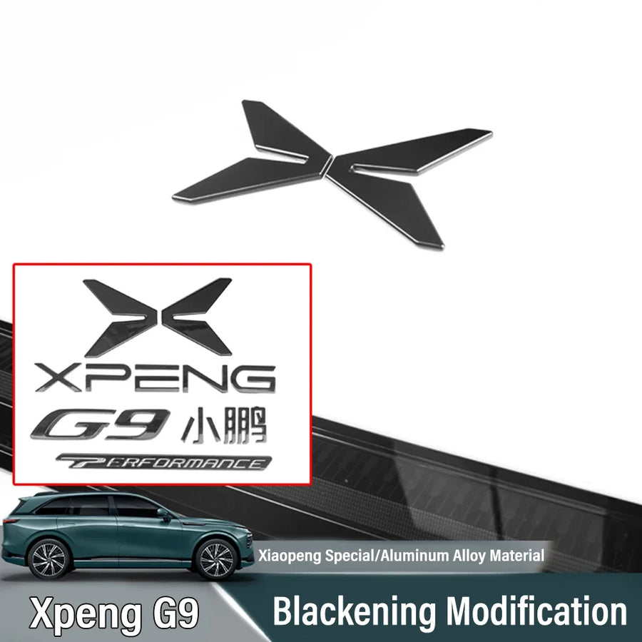 For Xpeng G9 2024 Xiaopeng G9 Black Badge Front Rear Badge Blackened Modification Front/Rear Badge OEM