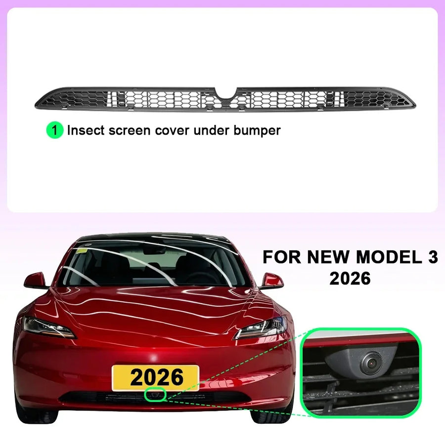 Lower Bumper Anti Insect Net Anti Dust Proof Inner Vent Grille Cover Insect-proof Front Cover For Tesla Model 3 Highland 2026
