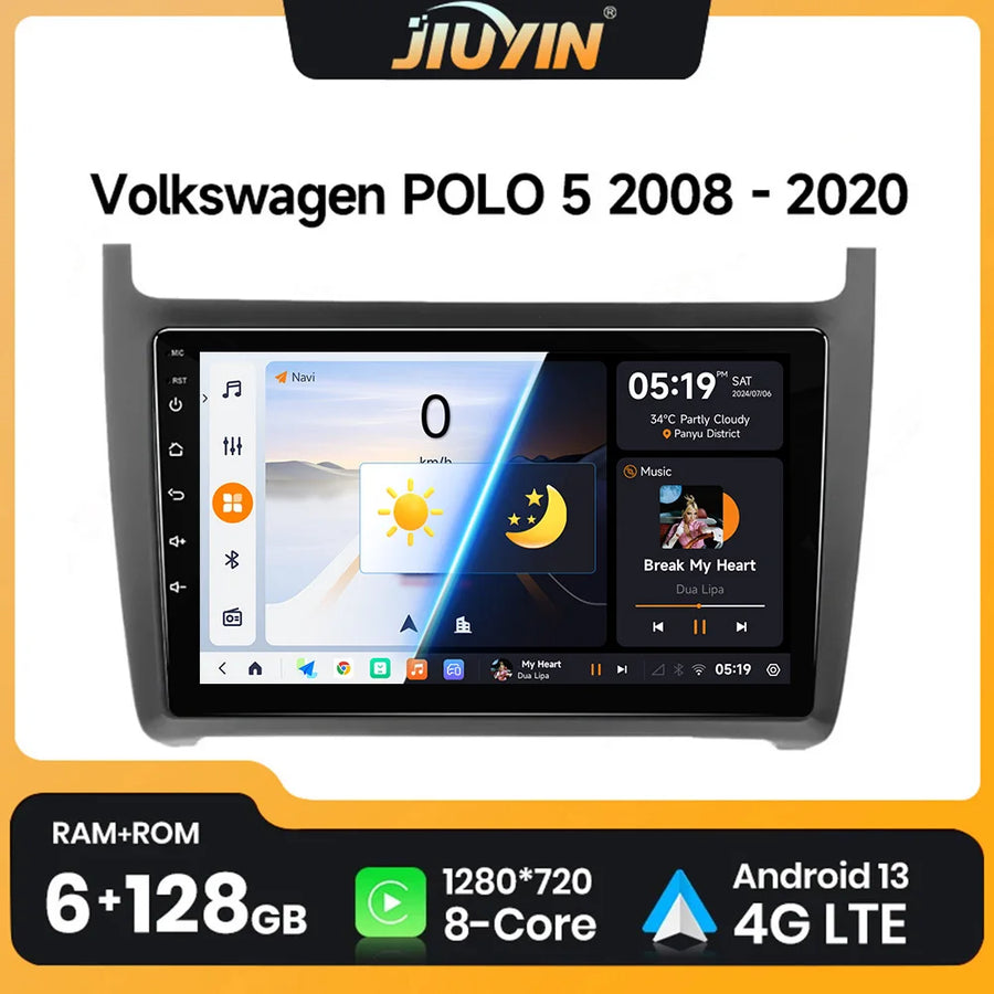 9-inch Android 13 Head Unit for Volkswagen Polo 2008–2023 Android Head Unit JIUYIN