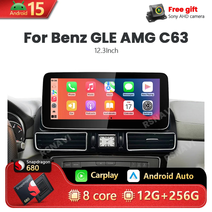 12.3-inch Android 15 Head Unit for Mercedes Benz GLE C63 Android Head Unit RSNAVI