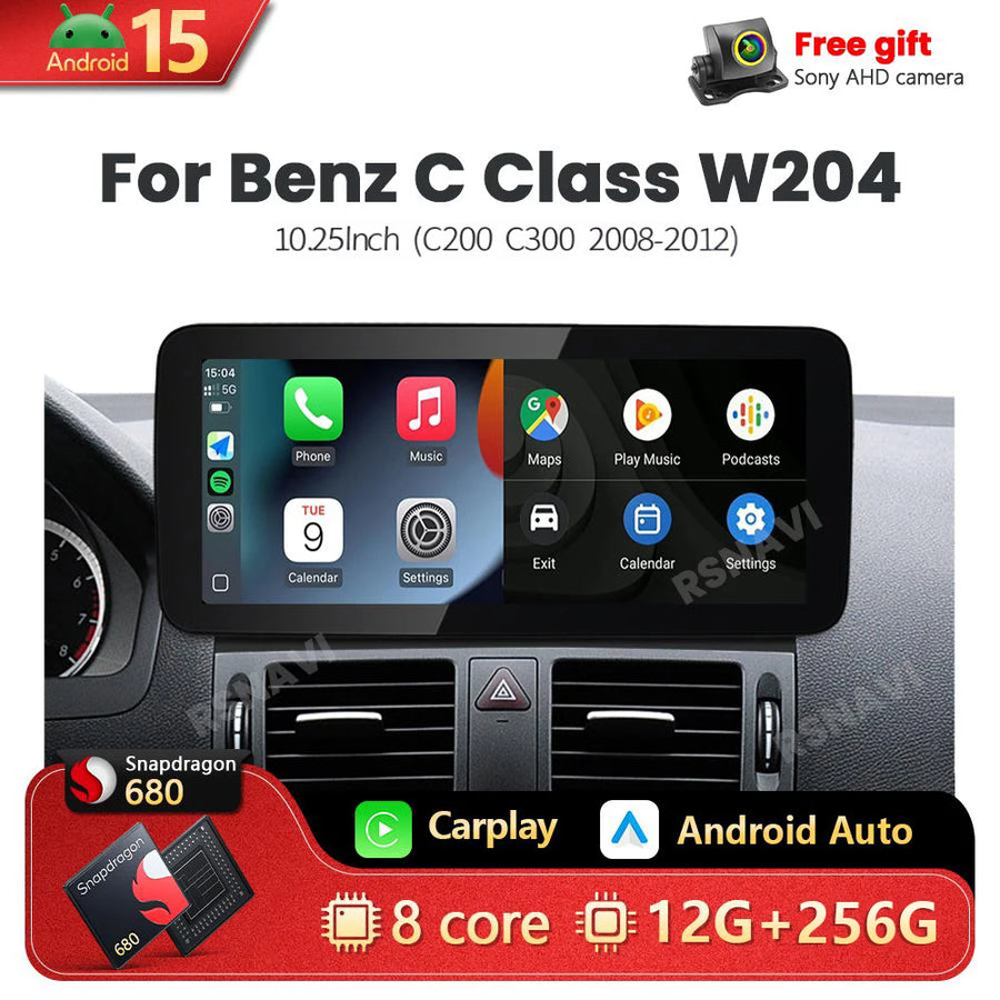 Android 15 Multimedia Player for Mercedes-Benz C-Class 2011-2015 Android Head Unit RSNAVI