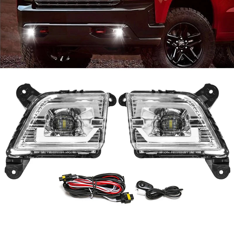 LED Fog Light Assembly with DRL for Silverado 2019-2020 LED Ambient Light MAGIC COLORM