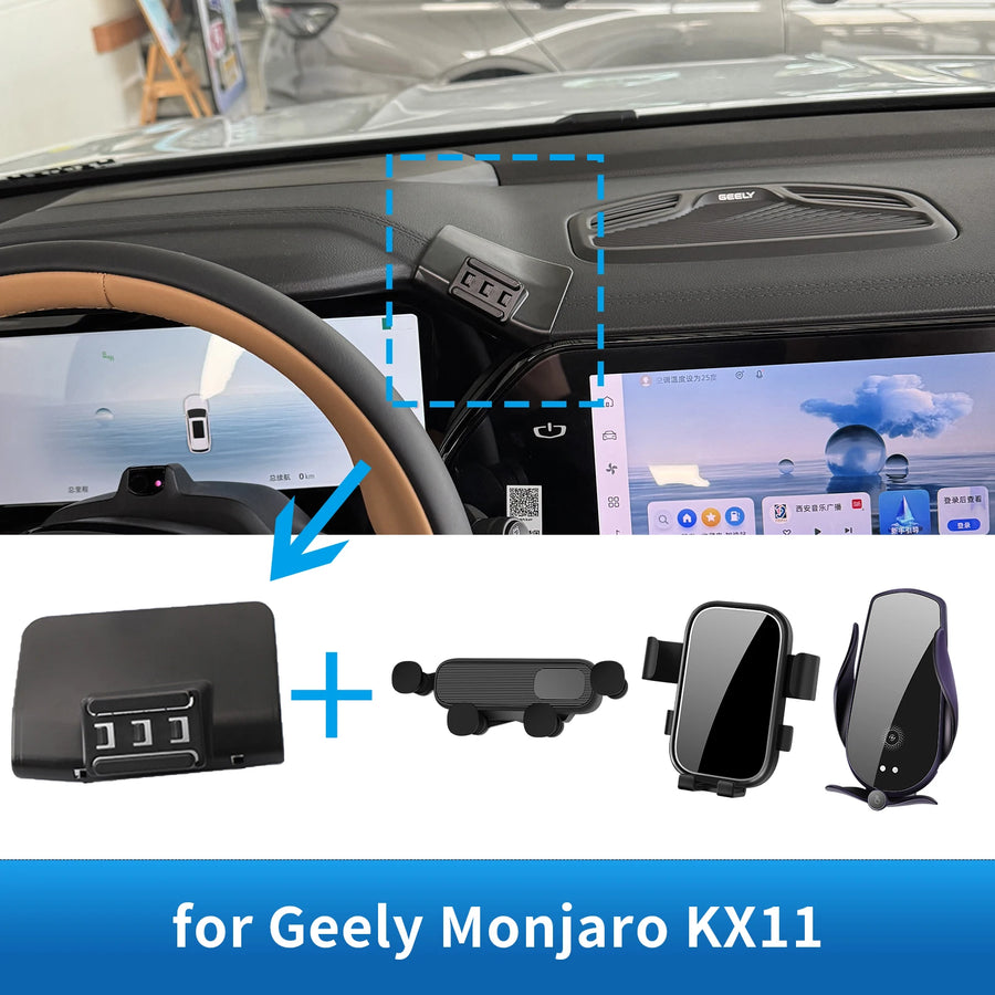 Smart Wireless Charging Phone Holder for Geely Monjaro 2022-2025 Car Phone Holder OEM