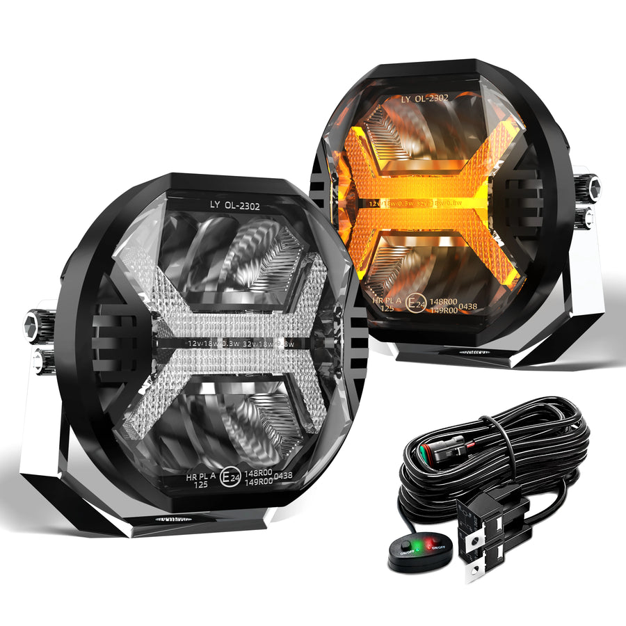 2pcs Car Led Work Light Bar Emark Approved 5.75 Inch/4 Inch Driving Light 12V 24V DRL For Jeep Lada Offroad 4x4 For UTV SUV B