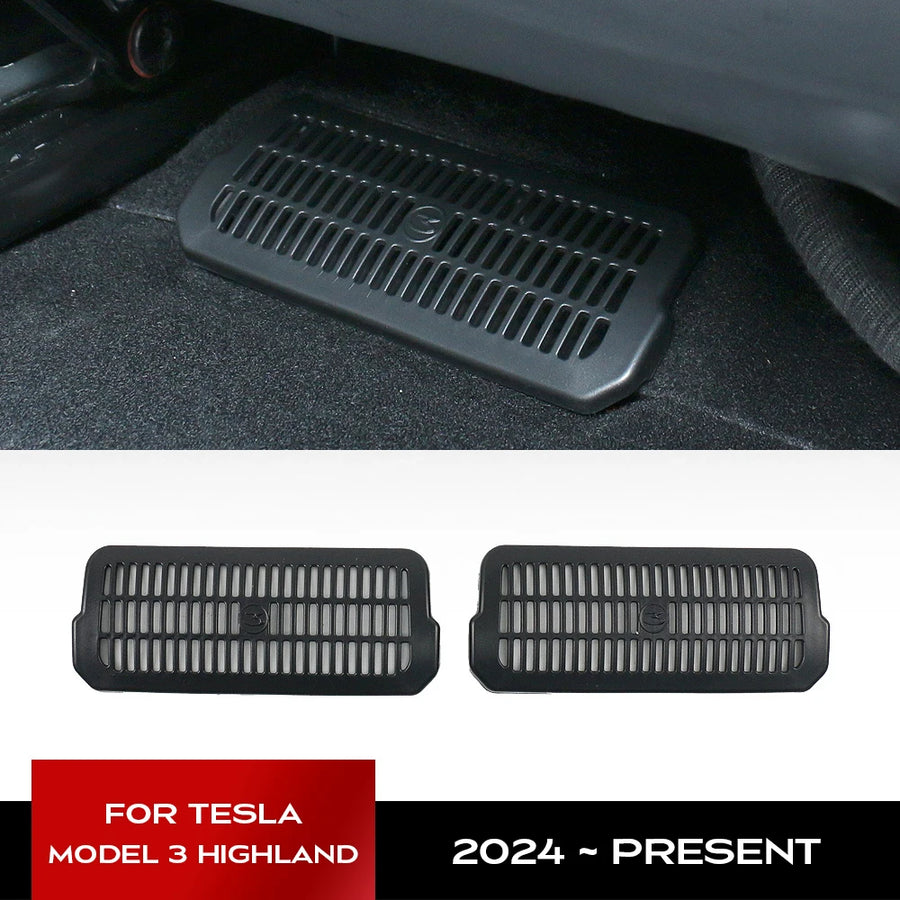 2pcs for Tesla Model 3 Highland 2024 Air Outlet Protect Cover Under Seat Anti-dust Modified Parts Model3 interior Accessories