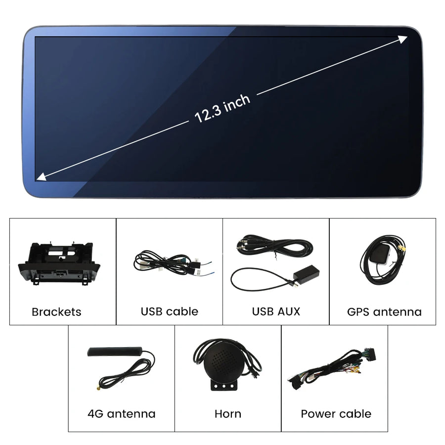 12.3" Android 13 GPS Navigation for Mercedes Benz C Class Android Head Unit Aotsr 4GB 64GB Eight Core