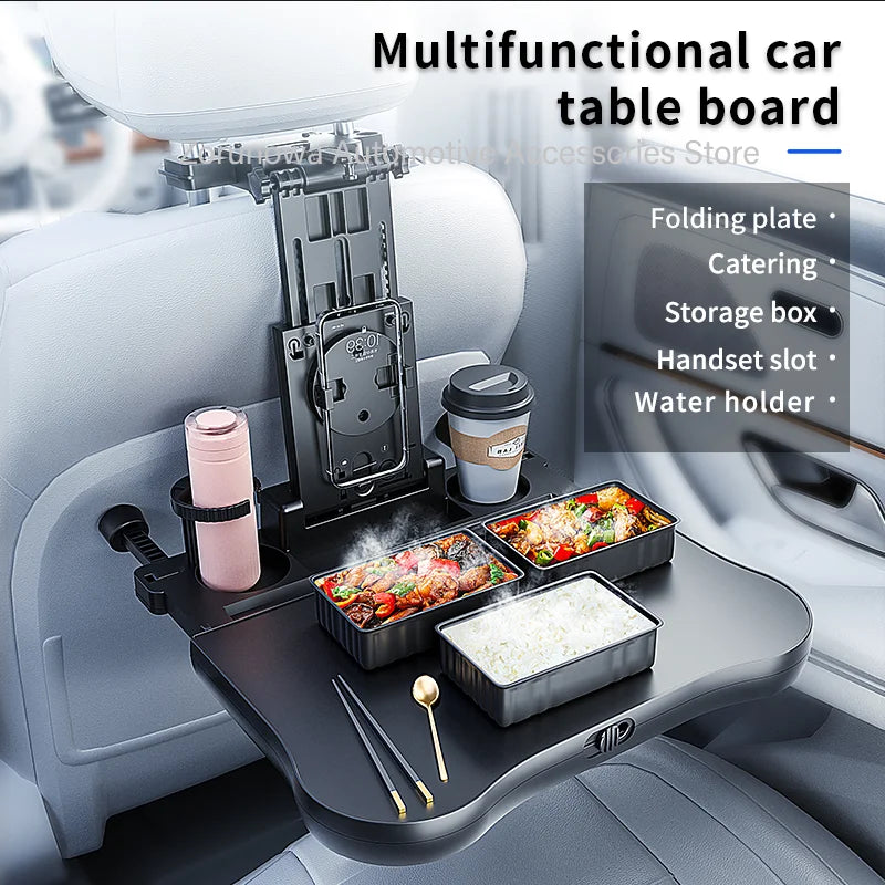 Multifunctional Car Travel Tray Foldable Backseat Desk with Cup Holder Car Travel Tray NONE