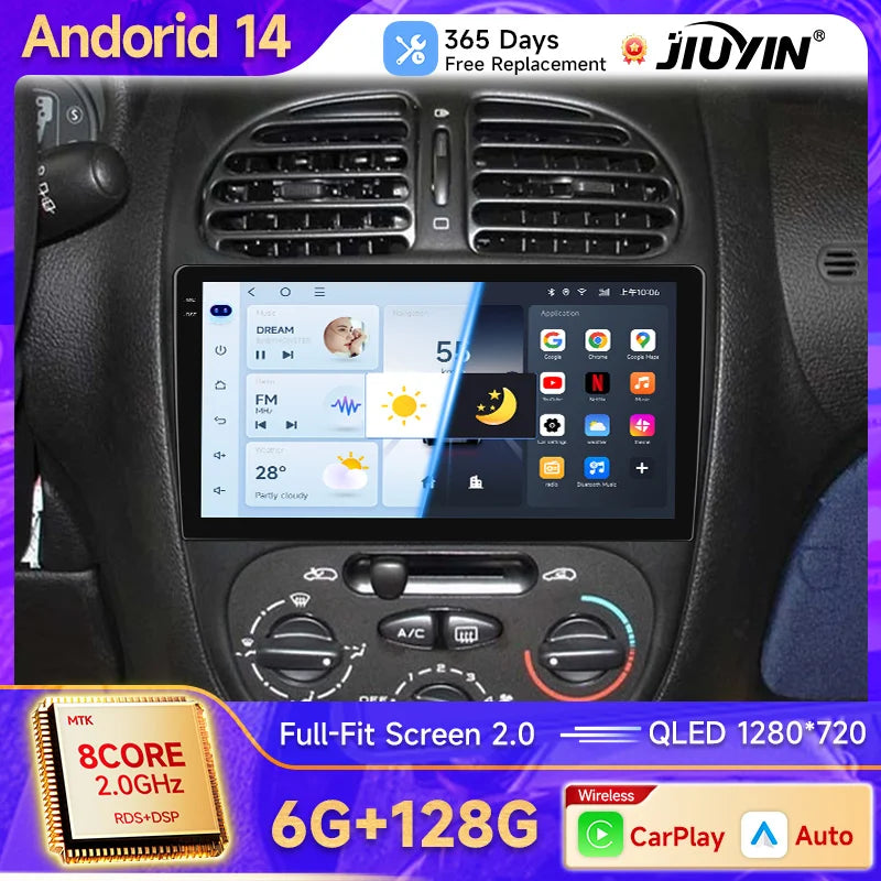 9-inch Android Multimedia System for Peugeot 206 2001–2008 Android Head Unit JIUYIN