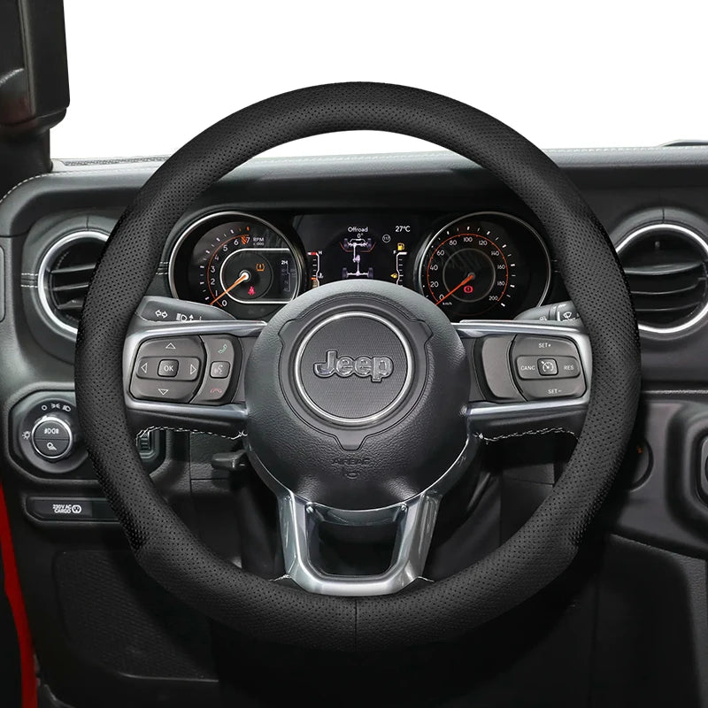 Breathable Leather Steering Cover for Jeep Wrangler JL Car Interior Accessory Hocasen