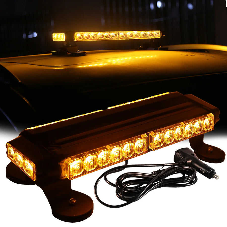 30 LED Amber/White Strobe Warning Light Magnet 12V LED Ambient Light MAGIC COLORM Red Blue