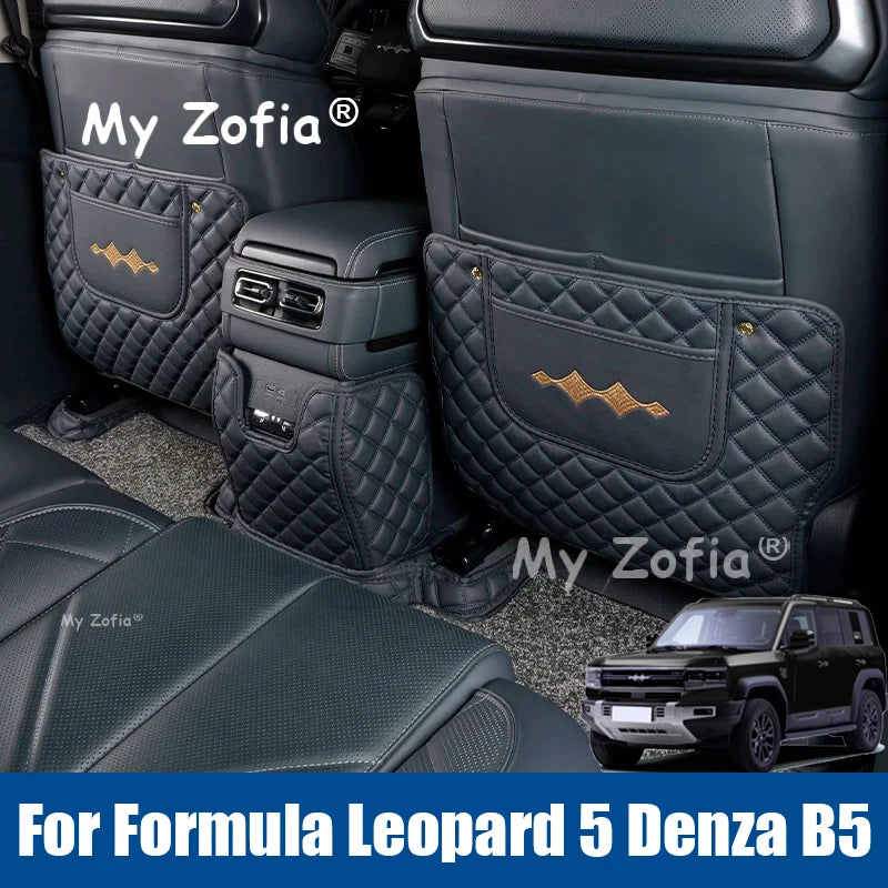 For Formula Leopard 5 Denza B5 2024 2025 2026 Car Seat Back Anti Kick Pad PU Leather Anti Dirty Protector Mat Car Accessories