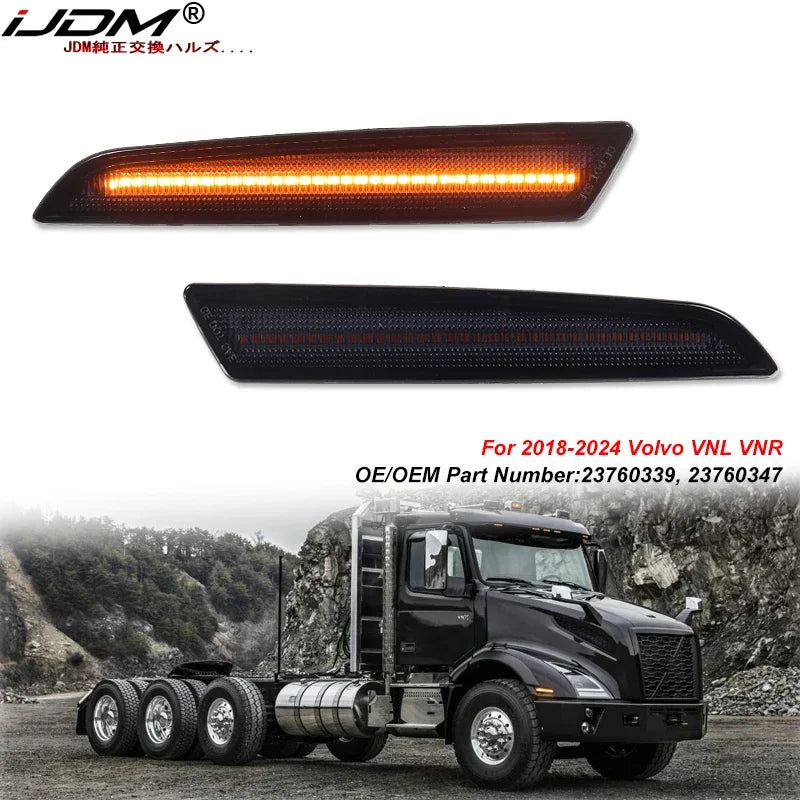 Front Side Marker Light for 2018‑2024 Volvo VNL/VNR Car Interior Accessory iJDM