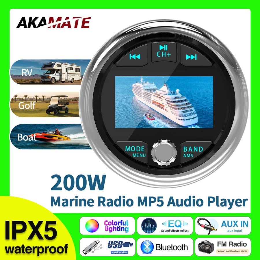 MP5 Marine Stereo Bluetooth Receiver for Universal Android Head Unit AKAMATE Default Title