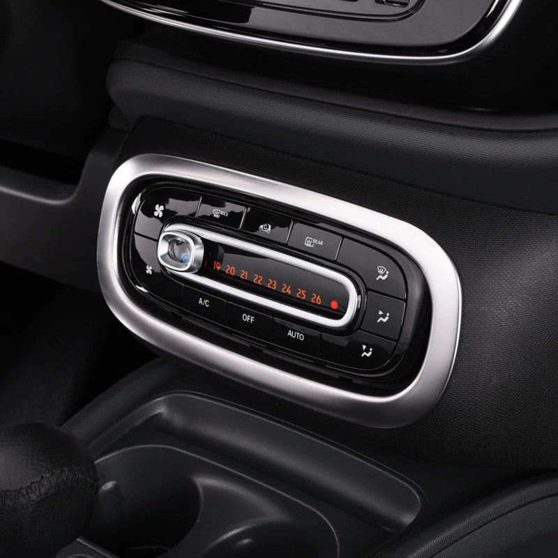 AC Panel Cover Stainless Steel Trim for Smart Fortwo 453 Car Interior Accessory GMUNI