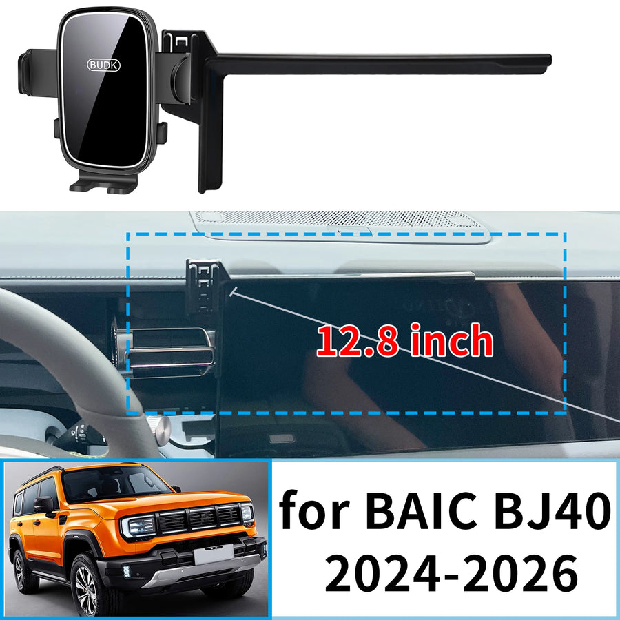 Stable Clip-On Wireless Phone Mount for BAIC BJ40 2024–2026 Car Phone Holder OEM