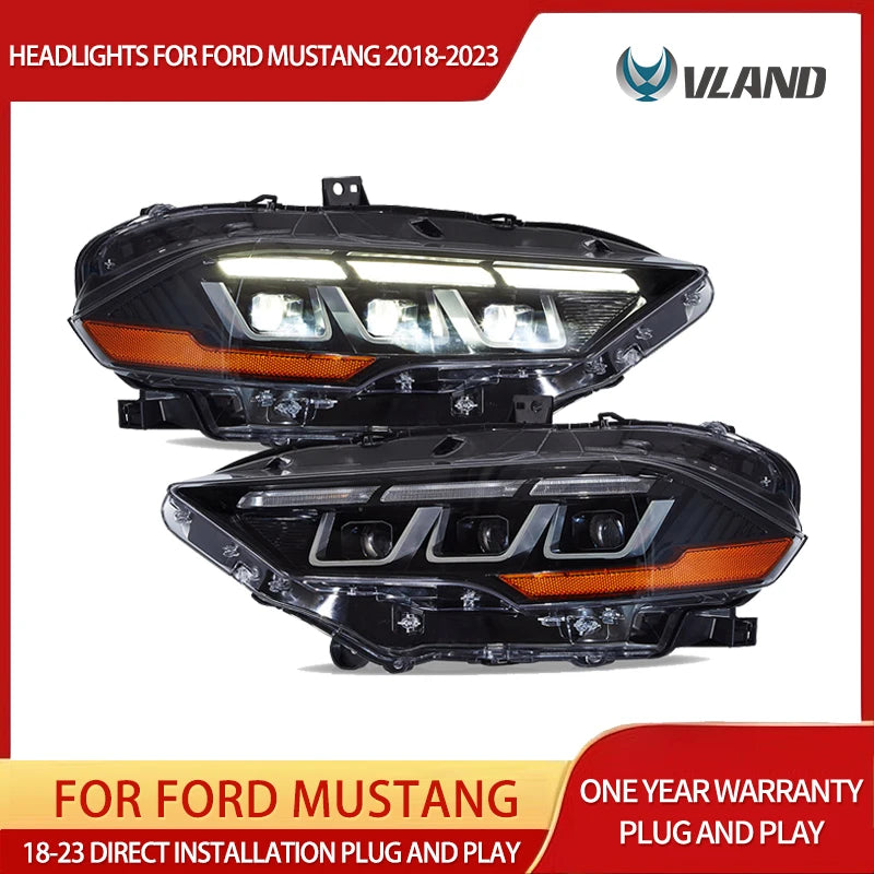 Full LED Projector Headlights S650 Style Mustang Car Interior Accessory VLAND