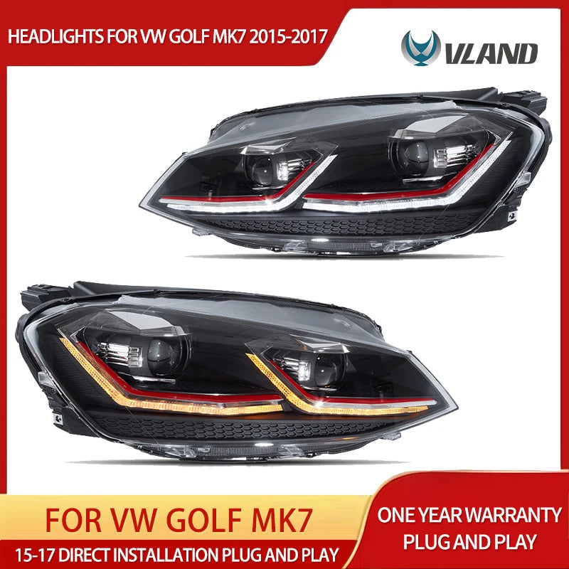 Vland Full LED Headlights for VW Golf Mk7 2012-2017 Car Interior Accessory Vland