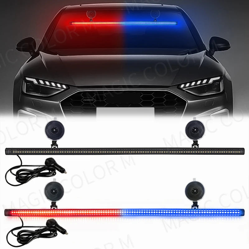 96 LED Windshield Strobe Bar Emergency Light Universal Car Interior Accessory MAGIC COLORM