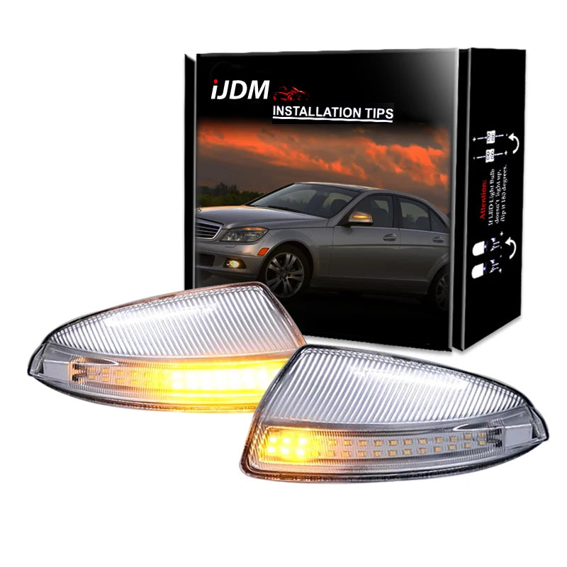 Sequential LED Mirror Lights for Mercedes Benz Car Interior Accessory iJDM