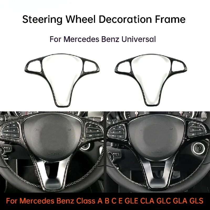 For Mercedes Benz Class A B C E GLE CLA GLC GLA GLS Steering Wheel Trim Strip Decorative Frame Interior Modification Interior