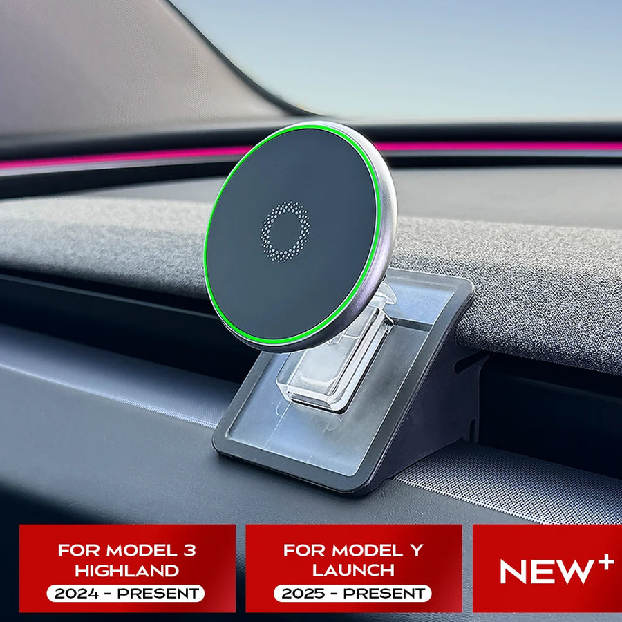 Magnetic Phone Mount Compatible with MagSafe for iPhone, Compatible with Tesla Model Y Launch 2025 Model 3 Highland 2024 Phon
