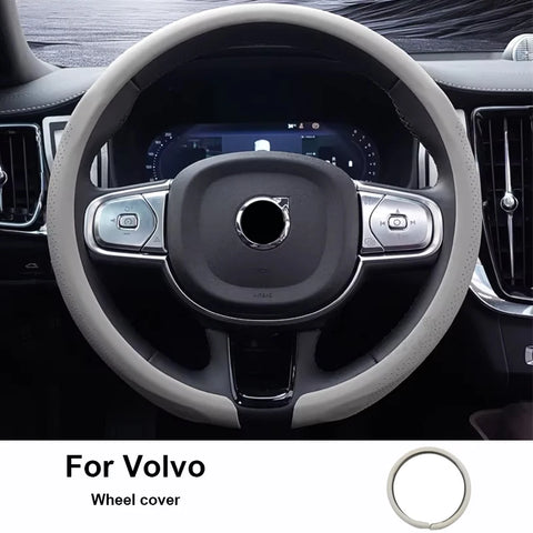 Anti-Slip One-Piece Steering Wheel Cover for Volvo Car Interior Accessory LINGLUYANG