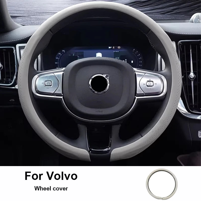 Anti-Slip One-Piece Steering Wheel Cover for Volvo Car Interior Accessory LINGLUYANG
