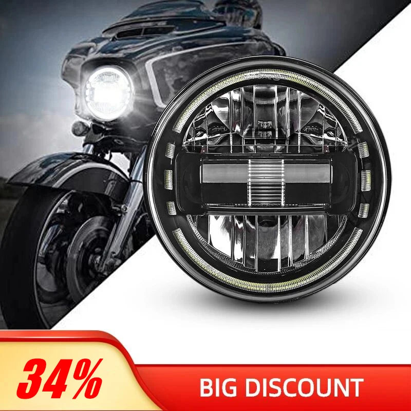 7 Inch Led Headlight For Harley Davidson Sportster Softail Dyna Fat Boy Headlight Assembly | Motorcycle Accessories ANGLELITE