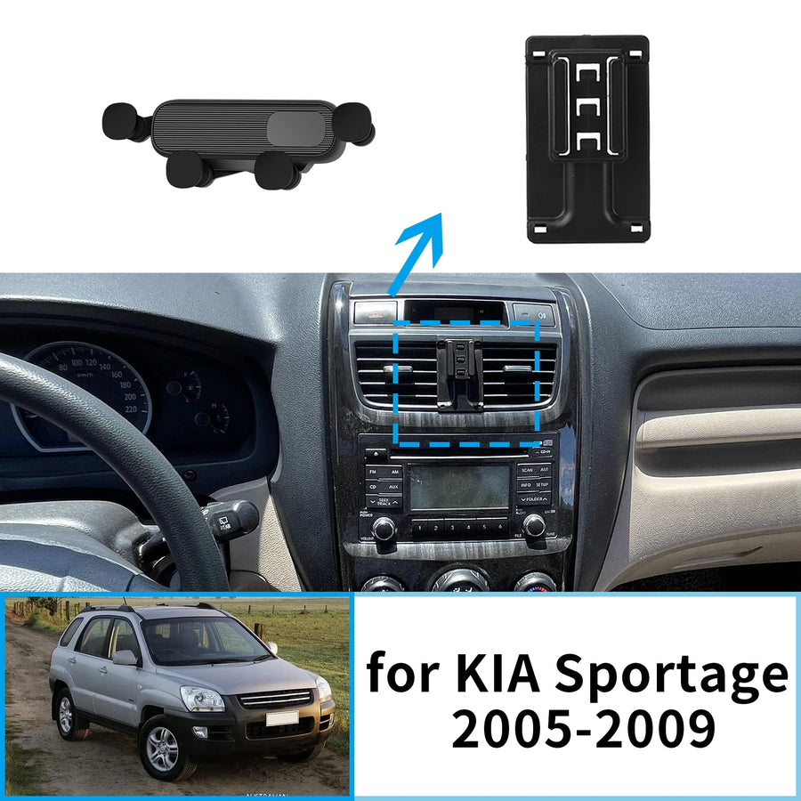 Smart Wireless Charging Phone Mount for Kia Sportage 2005–2009 Car Phone Holder CATUSIKI