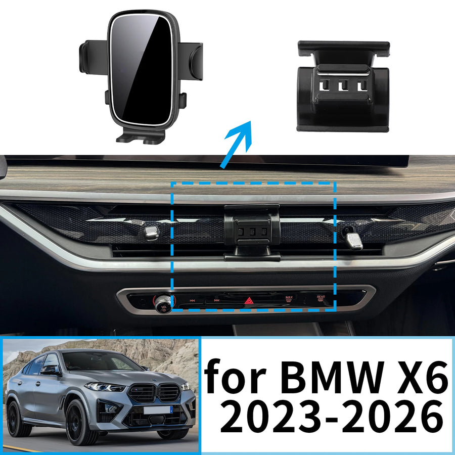 Stable Clip-On Screen Phone Mount for BMW X6 2023–2026 Car Phone Holder CATUSIKI