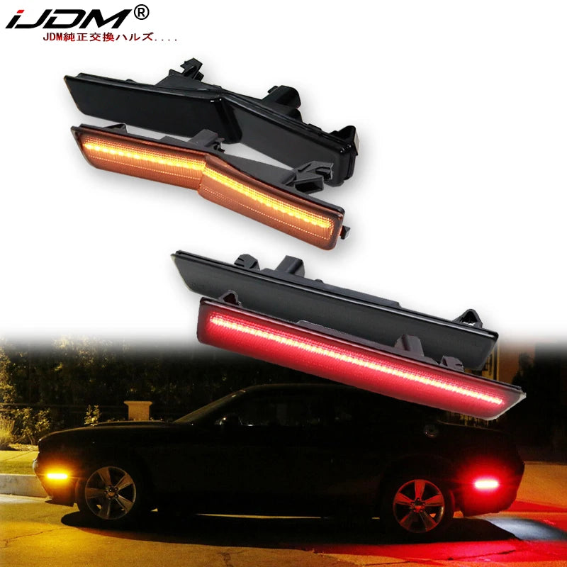 Full LED Side Marker Lights For Dodge Challenger 15-22 Car Interior Accessory iJDM