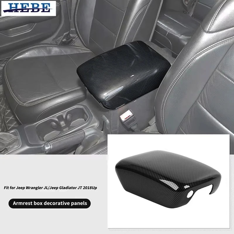 Armrest Box Cover ABS Trim for Jeep Wrangler JL Car Interior Accessory HEBE