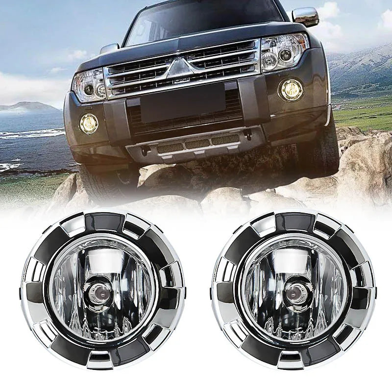 Chrome Fog Lights for Mitsubishi Pajero 3 2007-2010 LED Ambient Light MAGIC COLORM