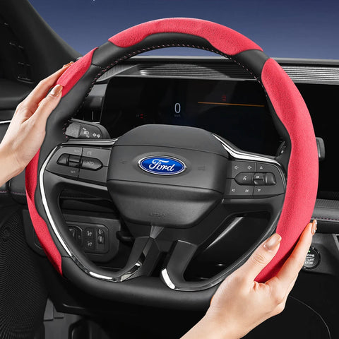 Suede Split Wheel Cover for Ford F-150 Explorer Ranger Car Interior Accessory Hocasen