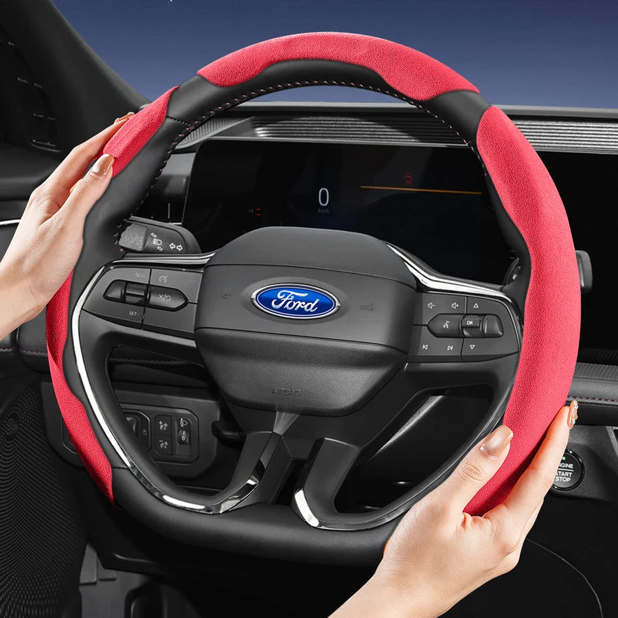 Suede Split Wheel Cover for Ford F-150 Explorer Ranger Car Interior Accessory Hocasen