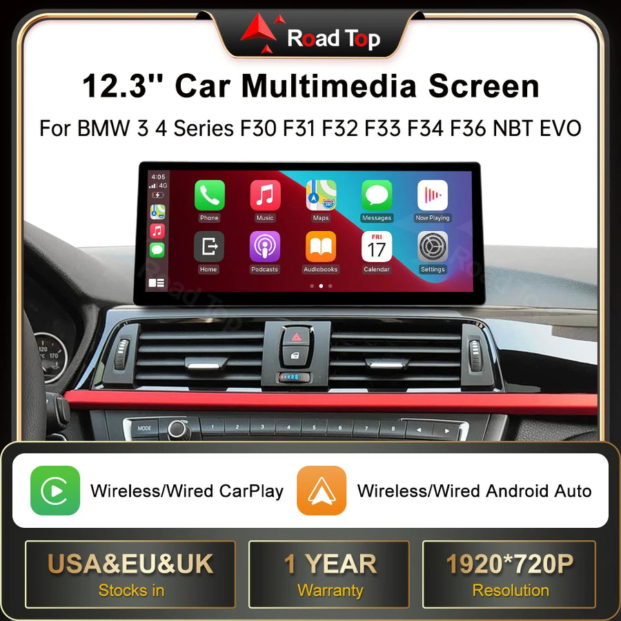12.3-Inch Wireless CarPlay Display for BMW 3 4 Series F30 Android Head Unit wincago