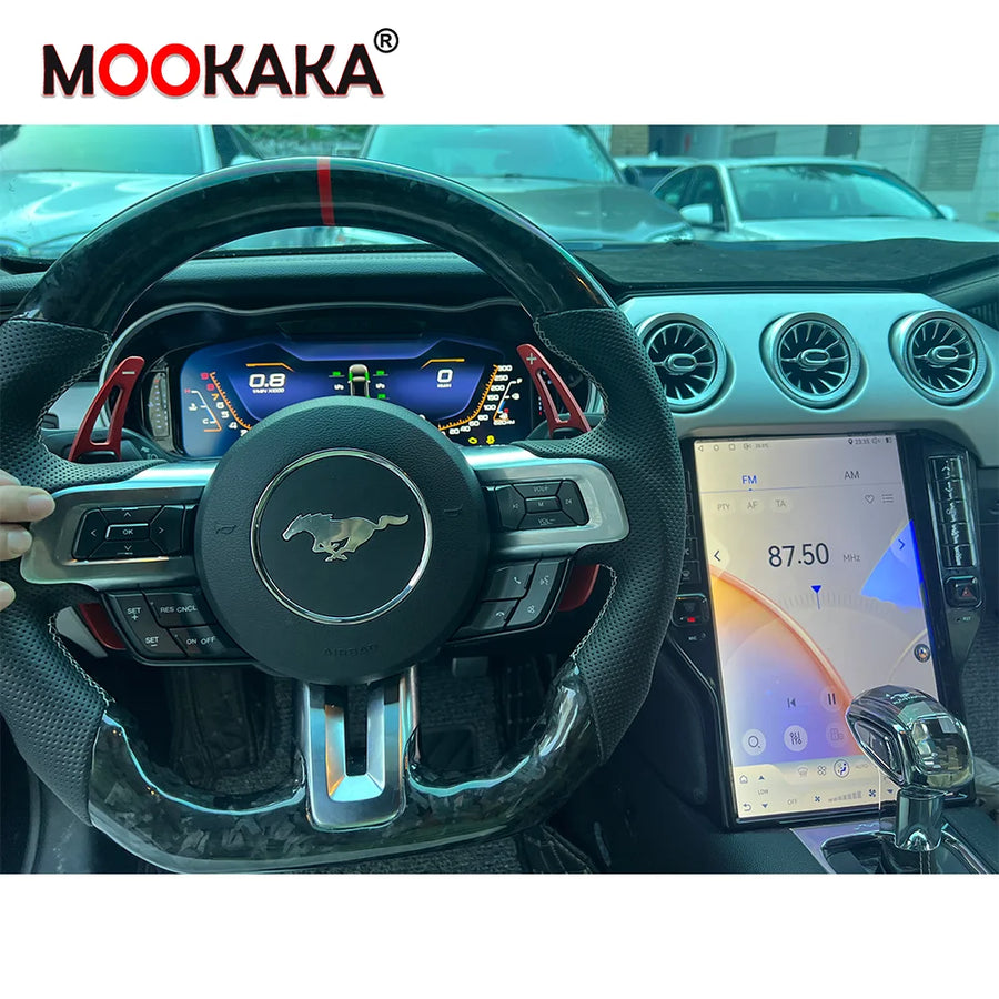 Tesla Style Digital Dashboard Cluster for Ford Mustang 2015–2021 Android Head Unit Aotsr Radio and Dashboard Eight Core