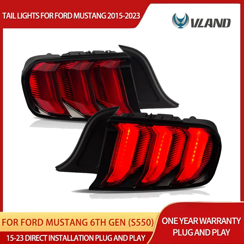 LED Tail Lights Sequential Red for Ford Mustang Car Interior Accessory Vland