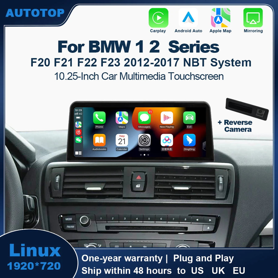 10.25-inch Wireless CarPlay Display for BMW 1 2 Series 2013–2017 Android Head Unit AUTOTOP