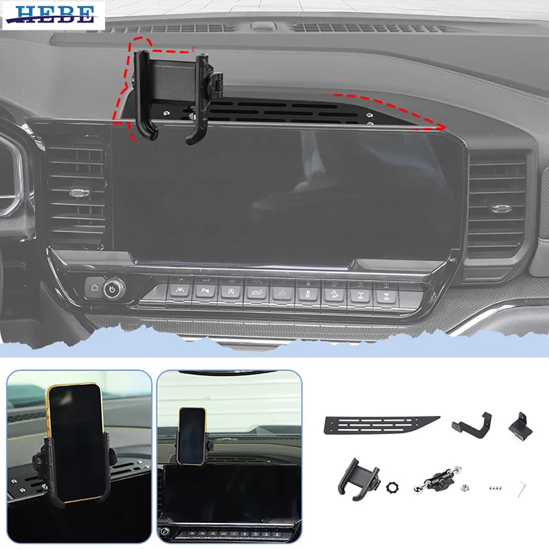 Center Console Phone Mount Rack for Chevy Silverado 2022-2026 Car Interior Accessory HEBE