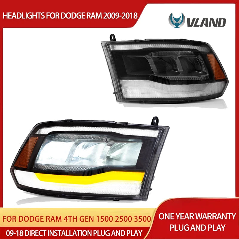 Vland LED Reflection Headlights Dodge Ram 09-18 Car Interior Accessory Vland