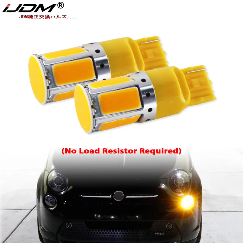 7440 T20 COB LED Turn Signal Bulbs for Universal Fit Car Interior Accessory iJDM YELLOW