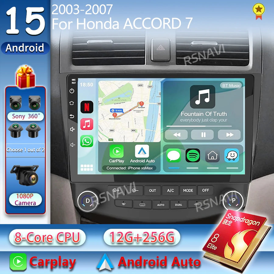 10.1-Inch Android 15 Head Unit for Honda Accord 2003–2008 Android Head Unit RSNAVI