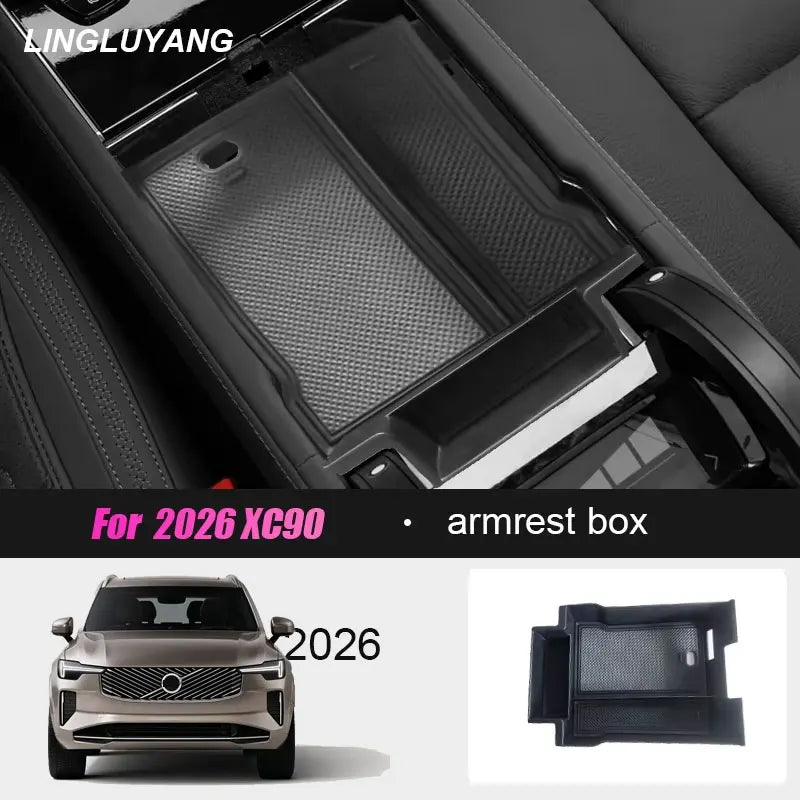 Central Console ABS Armrest Organizer for Volvo Car Interior Accessory LINGLUYANG FOR XC90 2026